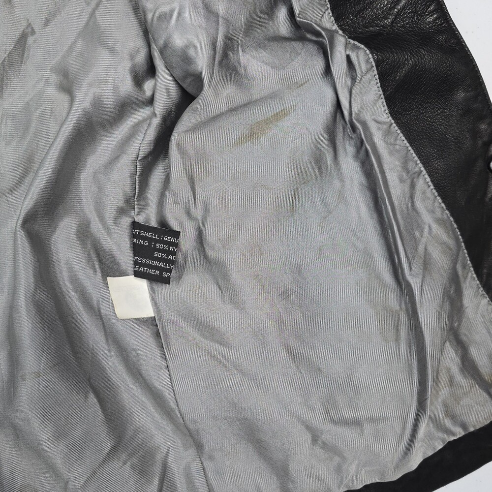 Worn Vintage 90s Beyond Sport California Lamb Leather Jacket Women L Button Up - Picture 8 of 16